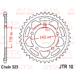 JT ZĘBATKA TYLNA 4671 45 BMW S 1000 RR '19 (467145JT) (ŁAŃC. 525)