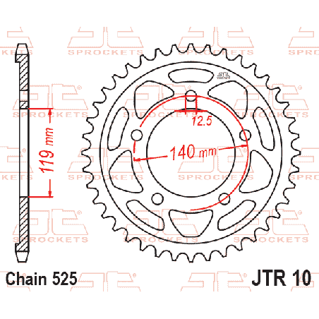 JT ZĘBATKA TYLNA 4671 45 BMW S 1000 RR '19 (467145JT) (ŁAŃC. 525)