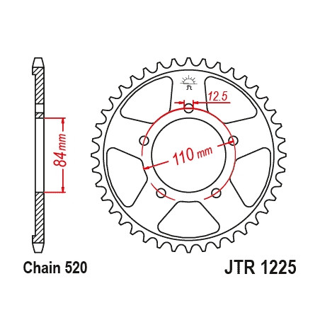 JT ZĘBATKA TYLNA 4734 40 HONDA CMX 500 REBEL 17-23 (ŁAŃC.520) (473440JT)