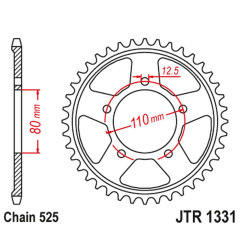 JT ZĘBATKA TYLNA 4750 42 HONDA CRF 1000 / 1100 L AFRICA TWIN / ADVENTURE SPORT '16-'23 (475042JTZBK) KOLOR CZARNY