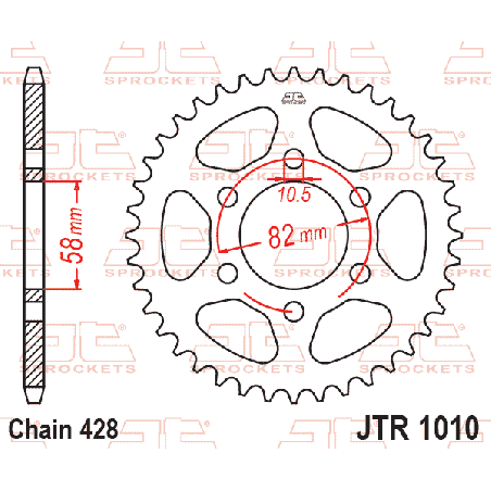 JT ZĘBATKA TYLNA 4729 43 BENELLI BN 125 '17-'24 (472941JT) (ŁAŃC. 428) (OEM: 60002K740000)