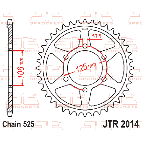 JT ZĘBATKA TYLNA 4529 46 TRIUMPH 675 '06-'16 (452946JT) (ŁAŃC. 525)