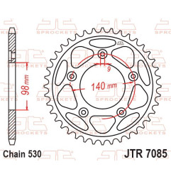 JT ZĘBATKA TYLNA 4777 48 HARLEY DAVIDSON RA 1250 PAN AMERICA / S / ST '21-'25 (JTR7085.48) (ŁAŃC. 530)