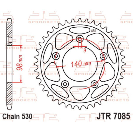 JT ZĘBATKA TYLNA 4777 48 HARLEY DAVIDSON RA 1250 PAN AMERICA / S / ST '21-'25 (JTR7085.48) (ŁAŃC. 530)