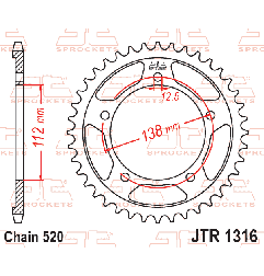 JT ZĘBATKA TYLNA 4384 38 HONDA X-ADVENTURE 750 '17-'22 (438438JT)