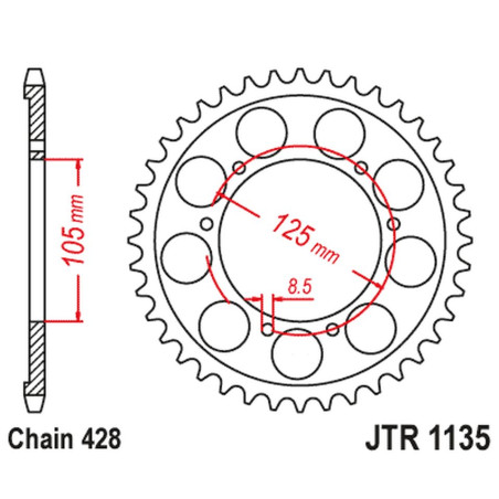 JT ZĘBATKA TYLNA APRILIA RX 125 E4 '18-'23 (JTR1135.69)* (ŁAŃC. 428)