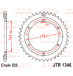 JT ZĘBATKA TYLNA 4679 44 HONDA CB 1000RA '18-19, VFR 800 V-TEC (ABS) '14-'17, VFR 800X CROSSRUNNER '15-'17 (467944JT)