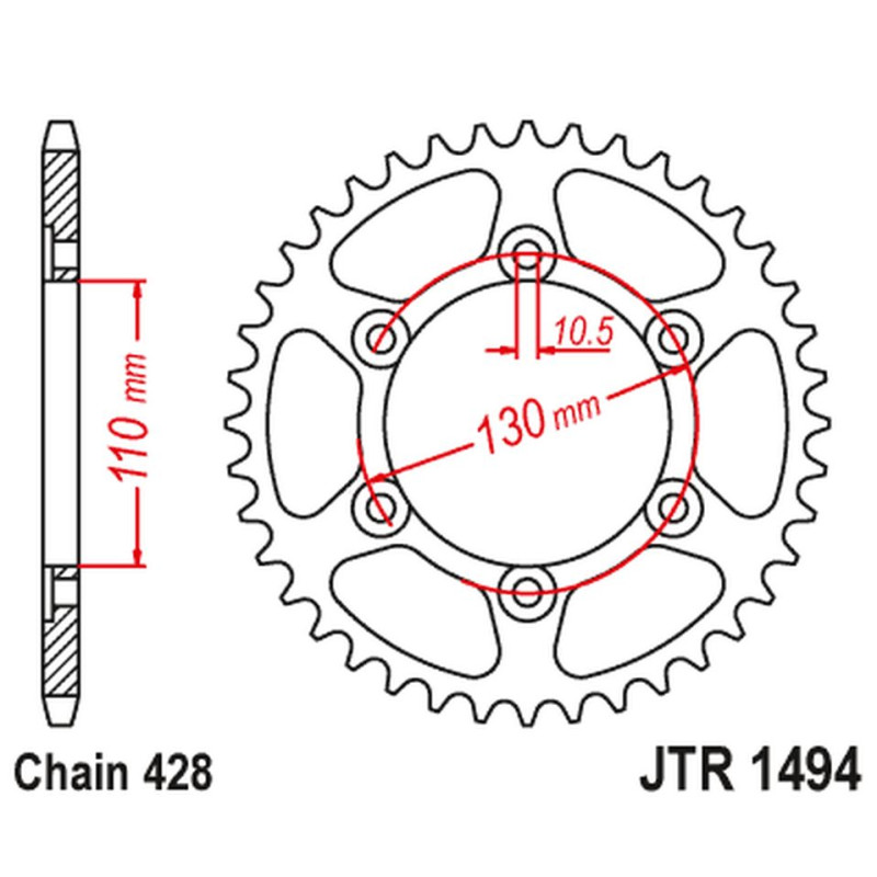 JT ZĘBATKA TYLNA 1494 56 KAWASAKI NINJA 125/Z 125 '19 (JTR1494.56)* (ŁAŃC. 428) JT ZĘBATKA TYLNA 1494 56 KAWASAKI NINJA 125/Z 125 '19 (JTR1494.56)* (ŁAŃC. 428)