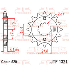 JT ZĘBATKA PRZEDNIA 2067 14 HONDA CRF 250 '13-'21, CRF 300 '21-'25, CBF 250 R '11-'19, CB 300 F / R '15-'25