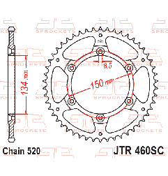 JT ZĘBATKA TYLNA 489 51 KAWASAKI KX/KXF '84-20 ULTRALIGHT SAMOOCZYSZCZAJĄCA (48951JTSC) - ZASTĘPUJE JTR460.51