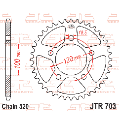 JT ZĘBATKA TYLNA 4396 42 APRILIA RSV 1000 MILE '98-'03 (KONWERSJA ŁAŃC. 520) TUAREG 660 '21-'24 (OEM: CM306203)