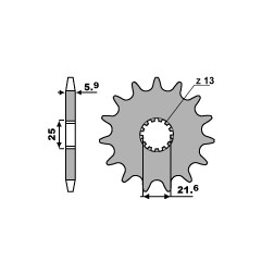 PBR ZĘBATKA PRZEDNIA 565 13 18NC (ŁAŃC. 520)YFZ 450 '04-'13 (MADE IN ITALY)
