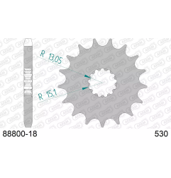 Zębatka przód Afam 88800 18z rozmiar 530