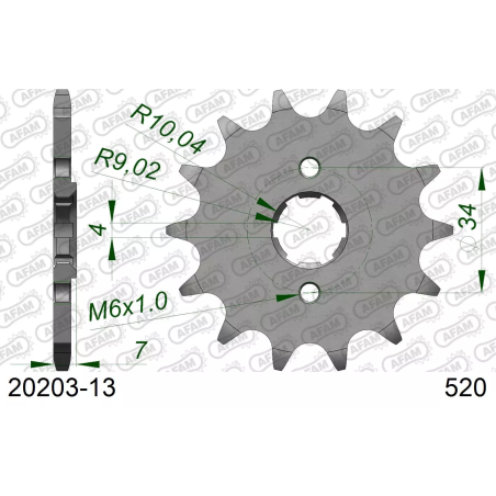 Zębatka przód Afam 20203 13z rozmiar 520