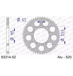 Zębatka tył aluminiowa Afam 93314 52z rozmiar 520