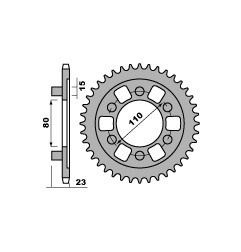 PBR WYPRZEDAZ ZĘBATKA TYLNA 3553 36 C45 APRILIA AF1 125 87-92 (ŁAŃC. 520) (JTR19.36) (MADE IN ITALY)