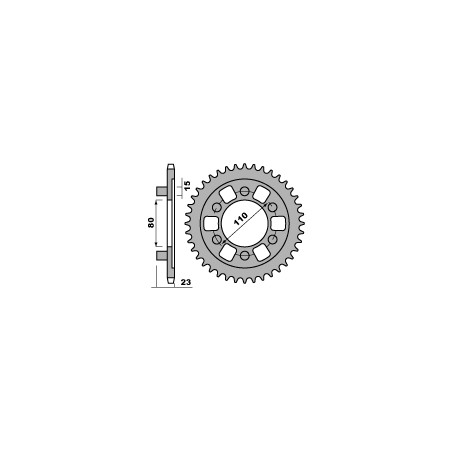 PBR WYPRZEDAZ ZĘBATKA TYLNA 3553 37 C45 APRILIA AF1 125 SPORT 88-93 (ŁAŃC. 520) (JTR19.37) (MADE IN ITALY)