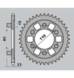 CHT WYPRZEDAŻ ZĘBATKA TYLNA 3555 38 APRILIA AF1 125 90-93 (A4150019380)