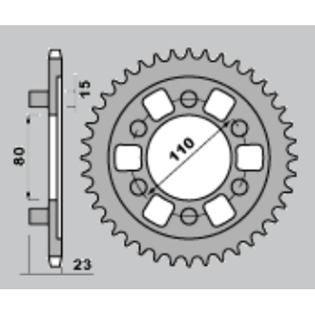 CHT WYPRZEDAŻ ZĘBATKA TYLNA 3555 38 APRILIA AF1 125 90-93 (A4150019380)