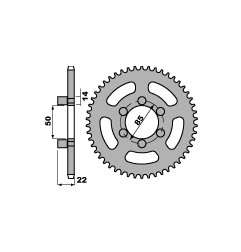 PBR ZĘBATKA TYLNA 3564 46 F APRILIA 50 RED ROSE (ŁAŃC. 415) (MADE IN ITALY)