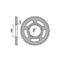 PBR ZĘBATKA TYLNA 3565M 51 F APRILIA 50 RX`99-08 (AM6) (JTR24.51) (ŁAŃC. 420) (MADE IN ITALY)