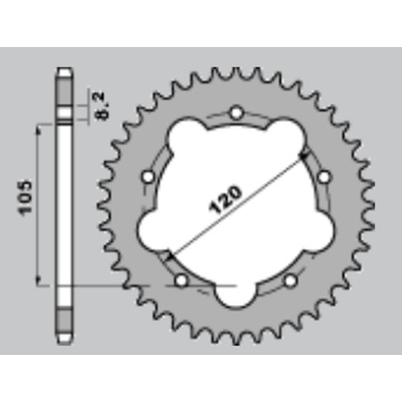 CHT WYPRZEDAŻ ZĘBATKA TYLNA 3565 51 APRILIA RX 50 92-98 (2056-51) (JTR24.50) ŁAŃC.420