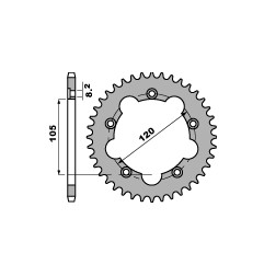 PBR WYPRZEDAZ ZĘBATKA TYLNA 380 42 F GILERA 50 (90-94) (MADE IN ITALY)