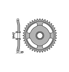 PBR WYPRZEDAZ ZĘBATKA TYLNA 381 40 F (ŁAŃC. 415) (MADE IN ITALY)