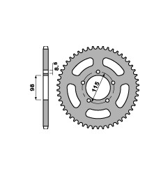 PBR ZĘBATKA TYLNA 893 46 F KTM SX 60/65 98-03 (ŁAŃC. 420) (JTR894.46) (MADE IN ITALY)