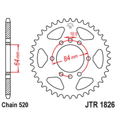 JT ZĘBATKA TYLNA 4302 46 SUZUKI VAN VAN RV 200 '16-'19 (430246JT) (ŁAŃC. 520)