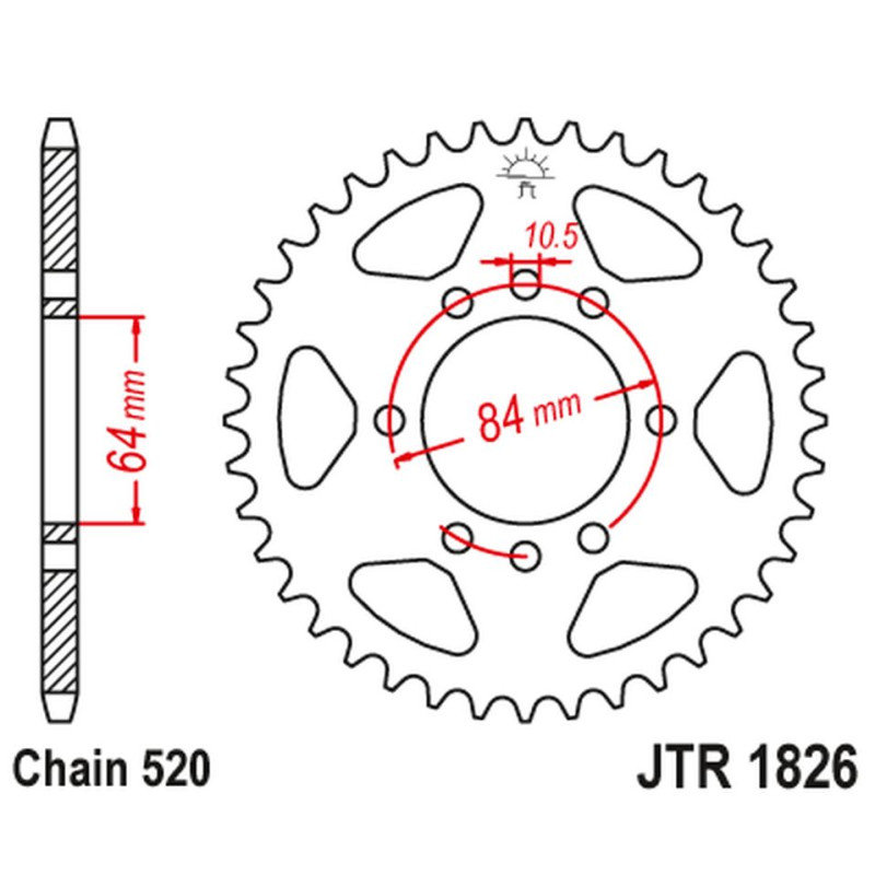JT ZĘBATKA TYLNA 4302 46 SUZUKI VAN VAN RV 200 '16-'19 (430246JT) (ŁAŃC. 520) JT ZĘBATKA TYLNA 4302 46 SUZUKI VAN VAN RV 200 '16-'19 (430246JT) (ŁAŃC. 520)