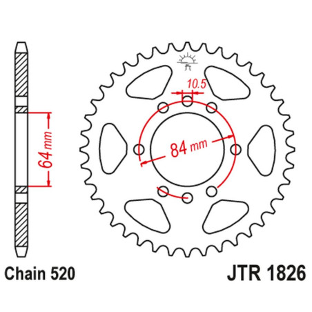 JT ZĘBATKA TYLNA 4302 46 SUZUKI VAN VAN RV 200 '16-'19 (430246JT) (ŁAŃC. 520)