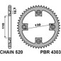 PBR WYPRZEDAZ ZĘBATKA TYLNA 4303 39 C45 HONDA TRX 400 X 09 (JTR1350.39) (ŁAŃC. 520) (MADE IN ITALY)