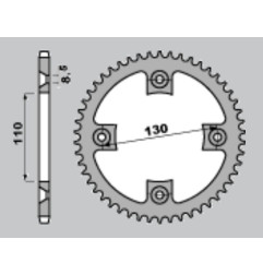 GROSSKOPF WYPRZEDAŻ ZĘBATKA TYLNA ALUMINIOWA 4306 51 HONDA CR 85 '03-'07, CRF 150 '07-'25 (+1) KOLOR CZARNY