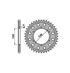 PBR ZĘBATKA TYLNA 4324 51 C45 YAMAHA TZR 125RR 96-00 (ŁAŃC. 428) (MADE IN ITALY)