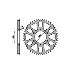 PBR ZĘBATKA TYLNA 4338 56 C45 HONDA CRE 50 (95-01) (ŁAŃC. 428) (MADE IN ITALY)