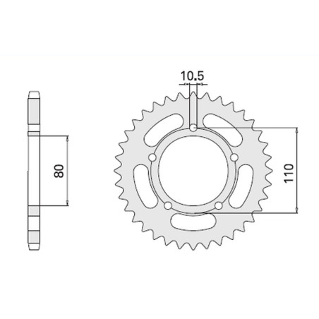 CHT WYPRZEDAŻ ZĘBATKA TYLNA 4350 36 HONDA CB 450S 86-89 (332-36) (JTR1332.36)