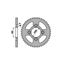 PBR ZĘBATKA TYLNA 4351 50 F HONDA CRF 100 04-09, XR 100R (ŁAŃC. 428) (MADE IN ITALY)