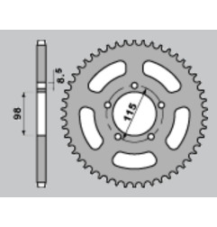 PBR PROMOCJA ZĘBATKA TYLNA 893 60 C45 KTM SX 60/65 (ŁAŃC.420) (JTR894.60) (MADE IN ITALY)