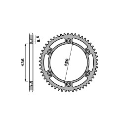PBR ZĘBATKA TYLNA 4365 44 SUZUKI DR 650 SE 96-04 (+2) (JTR1791.44) (ŁAŃC. 525) (MADE IN ITALY)