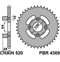 PBR PROMOCJA ZĘBATKA TYLNA 4369 41 C45 HONDA AX1 250 (00-05) (ŁAŃC. 520) (MADE IN ITALY)