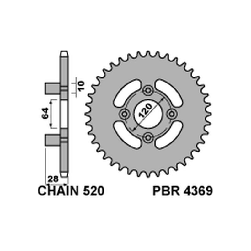 PBR PROMOCJA ZĘBATKA TYLNA 4369 41 C45 HONDA AX1 250 (00-05) (ŁAŃC. 520) (MADE IN ITALY) PBR PROMOCJA ZĘBATKA TYLNA 4369 41 C45 HONDA AX1 250 (00-05) (ŁAŃC. 520) (MADE IN ITALY)