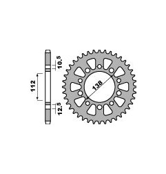 PBR ZĘBATKA TYLNA 4384 42 C45 HONDA CB/CBR (ŁAŃC. 520) (JTR1316.42) (MADE IN ITALY)