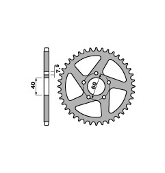 PBR ZĘBATKA TYLNA 4395 44 F KTM SX 50 (09-13) (ŁAŃC. 415) (MADE IN ITALY)