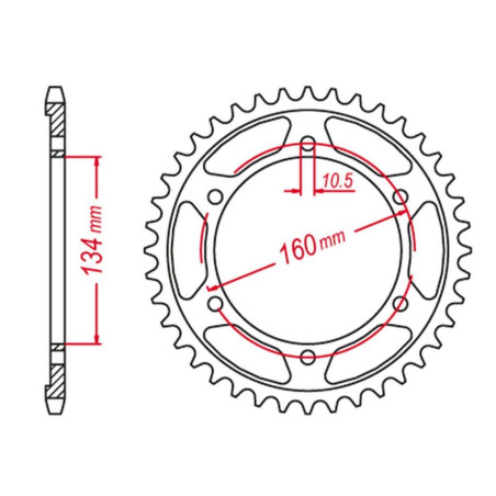 GROSSKOPF WYPRZEDAŻ ZĘBATKA TYLNA ULTRALIGHT UTWARDZANA 4405 46 C45 HONDA CBR 600F SPORT '01-'02, CBR 600 F4I '01-'06