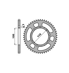 PBR ZĘBATKA TYLNA 4502 52 F HUSQVARNA CH 125 SM 05, FANTIC 125 (ŁAŃC. 428) (JTR-BRAK) (MADE IN ITALY)