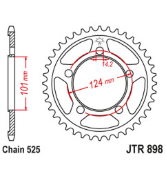 JT ZĘBATKA TYLNA 4508 41 KTM 950/990/1190 RC8 /DUKE/ SUPERMOTO (450841JTZBK) (ŁAŃC. 525) KOLOR CZARNY