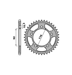 PBR WYPRZEDAZ ZĘBATKA TYLNA 4542 41 C45 KAWASAKI ZZR 1400 (06-10) (ŁAŃC. 530) (JTR1493.41) (MADE IN ITALY)