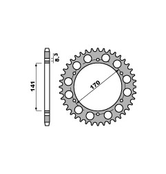 PBR WYPRZEDAZ ZĘBATKA TYLNA 4554 41 C45 BMW F 650 GS 08 ( ZASTĄPIONA PRZEZ 4550 41) (ŁAŃC. 525) (MADE IN ITALY)