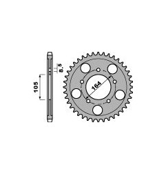 PBR ZĘBATKA TYLNA 4557 47 C45 GILERA GP 800 (09-13), APRILIA SRV850 (12) (ŁAŃC. 525) (JTR-BRAK) (MADE IN ITALY)